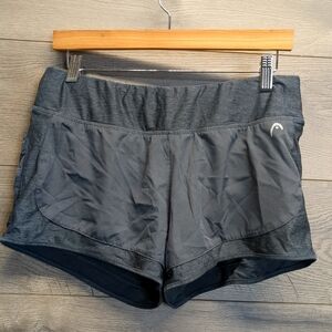 Head Dark Gray Athletic Exercise Shorts Womens Size Medium